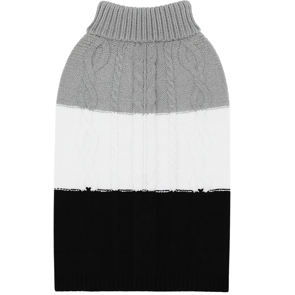 Tweekleurige gebreide hondentrui