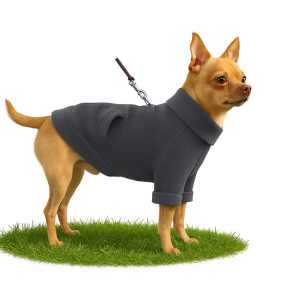 Fleece hondenhoodie met riemring