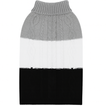 Tweekleurige gebreide hondentrui