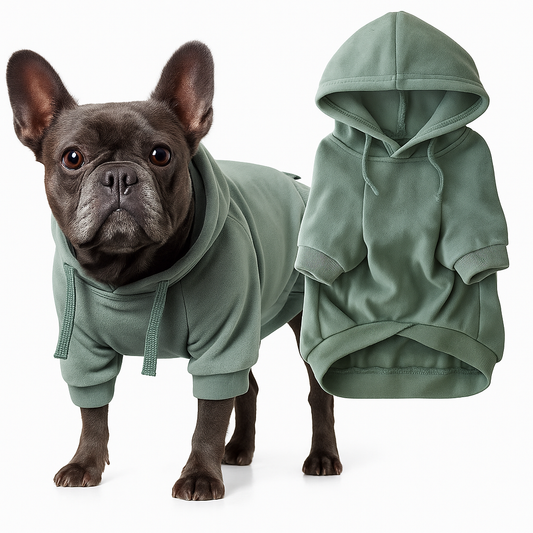 Saliegroene hondenhoodie van biologisch katoen