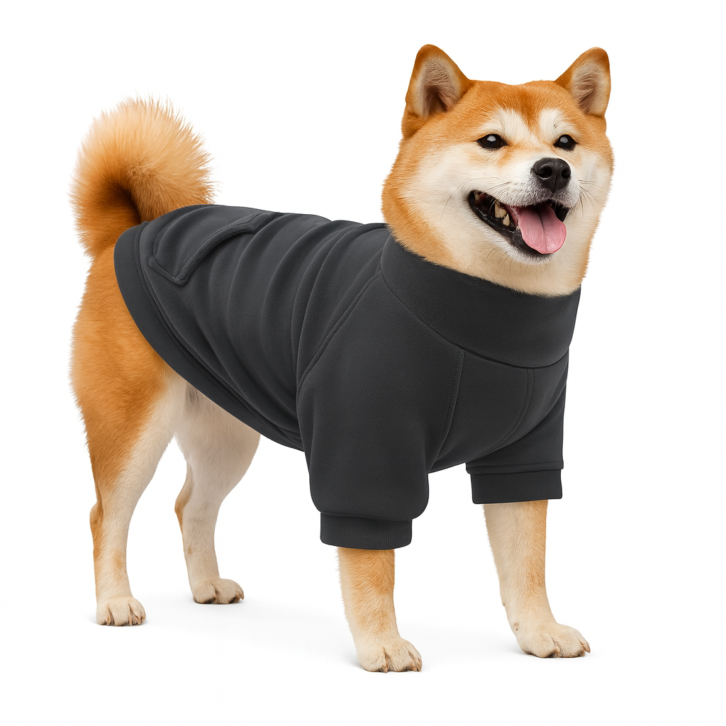 Fleece hondenhoodie met riemring